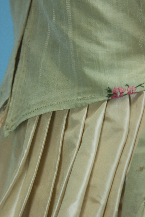 Photo of a figured silk dress from the 1780s